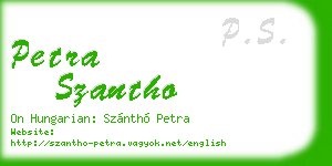 petra szantho business card
